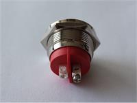 VANDAL RESIST PILOT LAMP 22mm FLAT  RED DOT LED 24V AC/DC 15mA- IP67 -  NICKEL PLATED BRASS [AVL22F-NDR24]