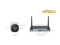 IMOU WiFi 8CH NVR with 4 Bullet 2C Cameras 2MP 2.8mm Lens, 30M IR, Built-In Mic, NVR 4CH@1080P 25fps, H2.65/2.64, Built-In 1TB HDD, 1xRJ45 Port 10/100Mbs, VGA/HDMI, 2xUSB Ports, 40Mbps Wired, 16Mbps WIFI, Motion Video Detection [IMOU NVR1108HS-W-S2CE/4-F22 KIT]