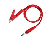 4MM BANANA PLUGS TO CROCODILE CLIP LEADS ON 1MT SILICONE CABLE-RED [CMU 1M SILICONE CROC-BANANA RED]