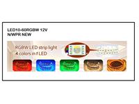 LED FLEXIBLE STRIP 4IN1 SMD5050 60Leds-19.2W p/m RGB IP20 NON W/PROOF 10mm 5MT/REEL ,12V , 22-24 LUMENS [LED10-60RGBW 12V N/WPR NEW 5MT]