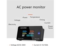 AC 50~300V 100A Digital Voltmeter Ammeter with Open CT. Power, Current, Voltage and Temperature Measurement [BDD KWS-AC300 LCD POW METER OPEN]