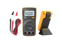 Palm-Sized Compact Digital Multimeter, Measures 600VAC/DC, 10A AC/DC, 40M Resistance, Diode, 1000uF Capacitance, Datas Hold 6000 Counts, 100KHz FREQ & Duty Cycle, Backlight 142X69X28mm [FLUKE 107]