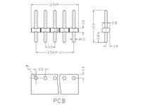 Pin Header Strip Straight 3.5mm 24W for CHF3,5 Terminal Blocks 7A 250V [CHM3,5-24E]