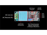 This Single Phase AC Voltage Transformer Module can measure AC Voltages up to ±250V (50HZ/60HZ) and Outputs a Scaled Down AC Voltage between 0V and VCC (5V - 30V) with a DC Offset of VCC/2. [HKD ZMPT101B AC VOLTAGE SENSOR]