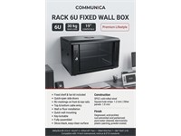 600x376x450mm Fixed Wall Mount Server Cabinet with Fixed shelf and Fan kit [RACK 6U FIXED WALL BOX]