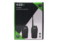GIZZU Patrol Walkie Talkie Set, 16CH (1-10 Standard & 11-16 Encrypted), up to 3KM Communication Range (In Open Areas), FREQ:400~480MHz UHF, Lithium Batt:3.7V 1500mAh, Type-C Charging Port 3.7V 500mA, Channel Spacing:12.5kHZ, Audio Distortion:≤3% [GZU GPWT]