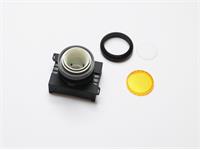 Push Button Actuator Switch Illuminated Latching • Yellow Flush Lens • Black 30mm Bezel [P301LY]