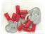 Ring Terminals Pre Packed Lugs • 10 per Pack • for Wire Range : 0.34 to 1.57 mm² • Red [OYSTPAC 1]