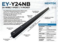 Y-Picket Post - Bitumen - Free Stand-Nemtek-Y-Picket-2.4m-Bitu-11mm {EY-Y24NB} [EF EY24]