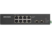 Hikvision 8 Port Gigabit Unmanaged Harsh POE Switch, 8×Gigabit PoE Port, 2×Gigabit Fiber Optical Port, 6kV Surge Protection for PoE ports, Switching Capacity:20Gbps, Ports 7~8:Up to 300m, Wire-Speed Forwarding, Temp:-30 °C to 65 °C, 54VDC 2.5A [HKV DS-3T0510HP-E/HS]