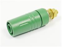 SAFETY P/M SOCKET 4 MM, CONTACT-PROTECTED, GOLD-PLATED BRASS 32A 1000V AC/DC CAT II (972357704) [SAB2600G GREEN]