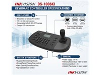 Hikvision full-featured RS485 keyboard, Supports Various Cameras, NVRs and DVRs, 128 x 64 Screen Display [HKV DS-1006KI]