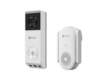 Ezviz Battery-Powered Video Doorbell 3MP+2MP, 1/2.8” CMOS, H2.65, 2D/3D DNR, Anti-tamper Alarm, Two Way Talk, Colour Night Vision, 5200mAh Rechargeable Batt, Smart Human/Motion, Detection, WiFi Chime 72dB AC110~240VAC, Supports Micro SD Card [EZVIZ CS-EP3X-R100-6E32WL]