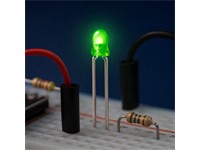 3mm Dome LED Lamp, Green - IV= 5mcd. Green Diffused Lens [L-934GD]