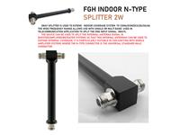 TWO WAY N-TYPE SPLITTER POLE ,USED  FOR ADDING ADDITIONAL INDOOR ANTENNAES , TO FGH GSM 900-1800MHZ SIGNAL BOOST KIT .SEE : FGH GSM INDOOR ANTENNAE TX [FGH INDOOR N-TYPE SPLITTER 2W]