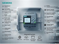LOGO! 12/24RCE, Logic Module, Display Power Supply / I/O: 12/ 24 V DC/Relay, 8 Di (4 AI)/4 Do, Memory 400 Blocks [6ED1052-1MD08-0BA2]