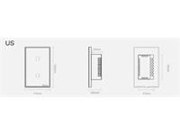 SONOFF 4X2 LUXURY WHITE GLASS PANEL TOUCH WALL LIGHT DOUBLE SWITCH. IT CAN ALSO BE CONTROLLED VIA 433MHZ RF OR WIFI THROUGH IOS/ANDROID APP- EWELINK. US VERSION [SONOFF T2 WIF+RF TOUCH US 2W WH]