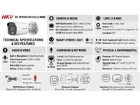 Hikvision Fixed Bullet Camera 4MP 2.8mm Lens, Up to 30m IR, 1/3" CMOS, 32Kbps~8Mbps, CBR, VBR, iVMS-4200, Hik-Connect, WDR:120dB, 1xRJ45 10M/100M, DORI Distances: Detect:63m, Observe:25m, Recognise:12m, Identify:6m, Built-in Mic, 12VDC/POE [HKV DS-2CD2041G0-LIU (2.8MM)]