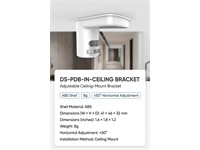 Hikvision Indoor Ceiling Mount Bracket, ABS, ±50° Horizontal Adjustable, 8g [HKV DS-PDB-IN-CEILING BRACKET]