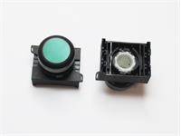 Push Button Actuator Switch Illuminated Latching • Green Flush Lens • Black 30mm Bezel [P301LG]