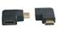 HDMI ADAPTOR A Male to A Female RIGHT SIDE ,FLAT 90 DEGREE  gold connector , black color [ADAPTOR HDMI M/F90RS]