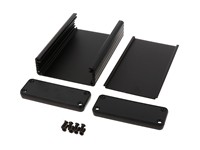 Extruded Aluminium Enclosure Black 120x78x27 Metal End Plates [1455J1202BK]