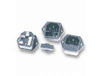 IEC C14M Inlet Panel Mount 4,8MM Lug With Fusholder [6200-23]