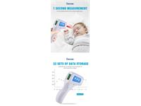 Digital Non-Contact Infrared Thermometer Ambient TEMP:10°C ~ 40°C, 3 Colour Backlight, Automatic Data Recording Measuring Distance : 3cm ~ 5cm,Three Mode : Surface, Human Body or Room, Option : ºF or ºC, AUTO-SHUTOFF , ≤ 300mW (2 x AAA [JXB-178]