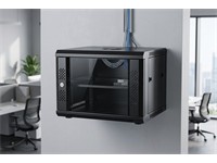 600x376x450mm Fixed Wall Mount Server Cabinet with Fixed shelf and Fan kit [RACK 6U FIXED WALL BOX]