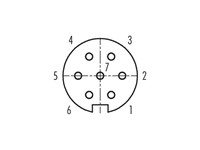 Circular Connector Bayonet Panel Female 7 Pole Solder Terminal IP40 5A 125V [99-0624-00-07]