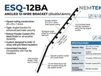 Square Tube Bracket - 20 x 20 x 1.6mm - 12 W Black Angled {ESQ-12BA} [EF ESQ-12BA]