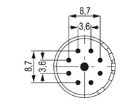 Circular Connector M23 Signal Male Crimp Insert CW- 9 Pole for 8x1mm/ 1x2mm Contacts - 8/20A @ 500VAC Max. [7003981101]