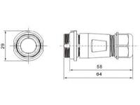 Circular Connector Plastic IP68 Screw Lock Cable End Receptacle 7 Poles Male 15A 500VAC [XY-CC211-7P-II-1C]