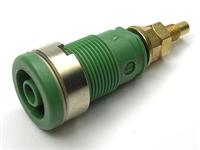 SOCKET P/M 4MM SAFETY BUILT-IN GOLD PLATED GREEN (972354104) [SEB2600G GREEN]