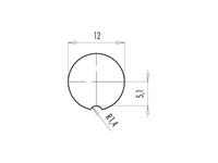 Circular Connector M9 Panel Flange Male 7 Pole Rear Mount Solder Terminal IP67 [09-0423-00-07]