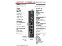 Hikvision 4 Port Gigabit Unmanaged Harsh POE Switch, 3xGigabit PoE Port, 1×Gigabit Hi-PoE Port, 2×Gigabit SFP Fiber Optical Port, 6kV Surge Protection for PoE Ports, Switching Capacity:12Gbps, Wire-Speed Forwarding, Temp:-30°C~ 65°C, 48VDC1,35A [HKV DS-3T0506HP-E/HS]
