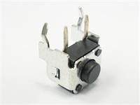 Tactile Switch • Form : 1A - SPST (NO)/4Termn (2Termn Grounded) • 50mA-12VDC • 100gf • Right-Angle-PCB-ThruHole • Black • Case Size : 6x6 ,Height : 3.85, Lever : 1.3mm [DTSA62K]