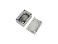 Plastic Waterproof ABS Enclosure, 140g, Rated IP65, Size :95x65x75 mm, 3mm Body Thickness, Impact Strength Rating IK07, Box Body and Cover Fixed with Plastic Screws, Silicone Foam Seal, Internal Lug for Circuit Board or DIN Rail Track. [XY-ENC WPP1-10-02 PS]