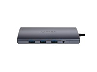 WINX CONNECT Max 11-in-1 Type-C HUB, 1xHDMI:4K@30Hz (3840x2160), 1xVGA:1080@60Hz, 1xType-C 100W Power Delivery (20V/5A), 3xUSB3.0(Up to 5Gbps), 1xUSB2.0(Up to 480Mbps), 1xRJ45 Gigabit Ethernet, 1x3.5mm AUX Stereo, 1xSD & Micro Card Reader [WINX-HB112]
