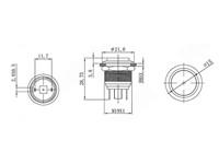Vandal Resistant Push Button Switch 19mm Momentary Raised Button. 1n/o 2A-36VDC -IP65- Stainless Steel - Screw Terminal. (Anti Vandal) [AVP19RWM1S]