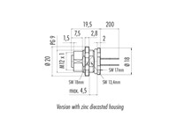 8 Way Female Cylindrical Socket With Screw Lock And Front Mount [09-3482-116-08]