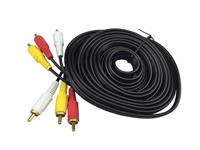 Patch Cable 3 RCA Plugs to 3 RCA PLUGS, 5MTR Gold. [PATCHC 3X3RCAP5G #TT]