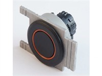PB Actuator Non-Illum. Mom - black flush button 35mm aluminium flush bezel [PB351MAK]
