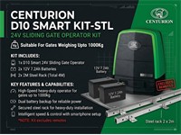 Centution D10 Smart 24V Sliding Gate Operator Kit - Steel Rack-1000Kg ( Kit Includes : Operator, BATT 12V7,2AH x2, STEEL RACK 2 X 2M) Excludes Remotes [CEN GATE MOTOR D10 SMART KIT-STL]