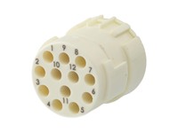 Circular Connector M23 Signal Female Crimp Insert CCW- 12 Pole for 12 x 1mm Contacts - 8/20A @ 500VAC Max. [7004912102]