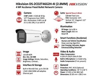 Hikvision AcuSense Bullet Network Camera 4MP , 2.8mm Lens ,Upto 80m IR ,H.265+ ,1/3" Progressive Scan CMOS ,WDR:120dB ,1xRJ45 10 M/100M ,Built-in Memory Card Slot Upto 512GB ,BLC, HLC, 3D DNR ,M12 Lens Mount, 32Kbps to 8Mbps ,IP67 [HKV DS-2CD2T46G2H-4I (2.8MM)]