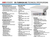 Hikvision 8CH Turbo HD/AHD DVR H.264+/H.265/265 Pro+, HDTVI/AHD/CVBS-1080P/720P/WD1/4CIF/VGA/CIF(PAL~25fps/ NTSC~30fps), VIDEO I/P 8xBNC, TCP/IPx1/32Kbps-4Mbps, 1xSATA, 2xUSB 2.0, 1xHDMI, VGA, 1xRCA I/P & O/P, Up to 4TB CAP Per Disk. [HKV DS-7108HGHI-M1]
