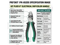 Pro's Kit Plier 8" Electrical Dual Color Handle {PLR052DS} [PRK 1PK-052DS]