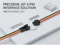 3 Pin Lockable JST Male Female Connector Pair on 15cm Cable. 2,54mm PCM (Pack of 5 sets) [CMU 3PIN LOCK JST M&F CAB-5/PKT]