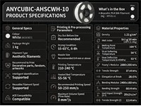 Anycubic PLA Silk Filament 1.75mm 1KG White [ANYCUBIC-AHSCWH-10]